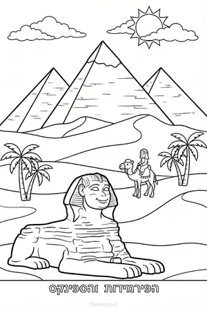 דף צביעה ספינקס מצרים