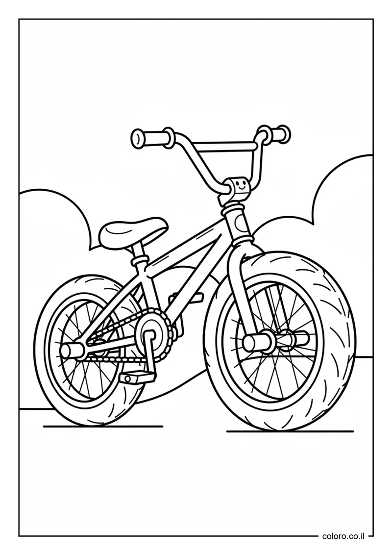 דף צביעה אופני פעלולים (BMX) להדפסה