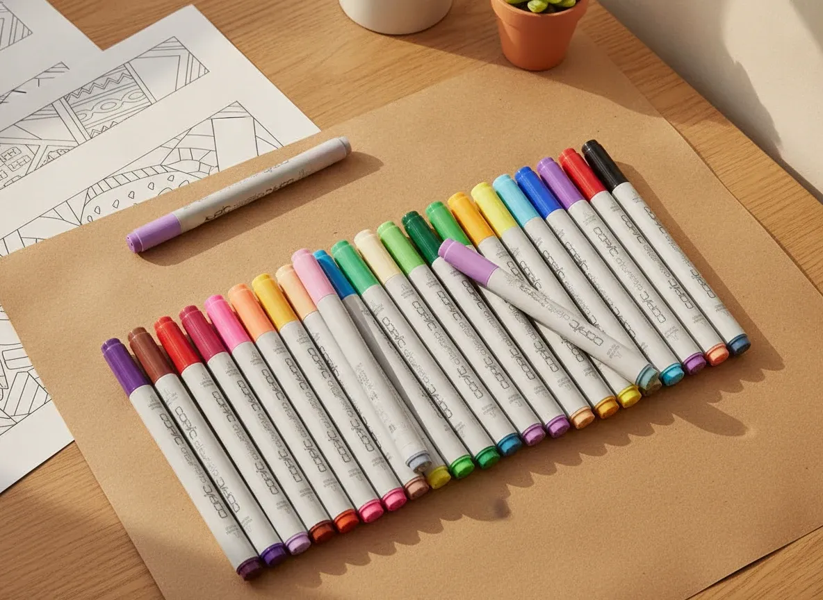 פריסה של Copic Ciao סט 36 צבעים במבט מלמעלה