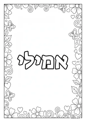 דף צביעה עם השם אמילי