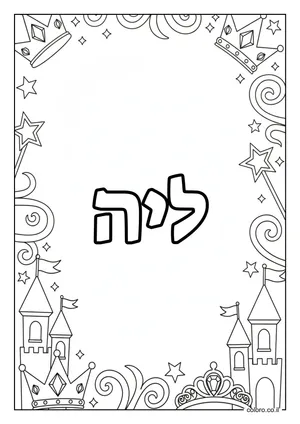 דף צביעה עם השם ליה