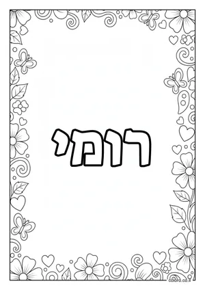 דף צביעה עם השם רומי