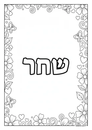 דף צביעה עם השם שחר