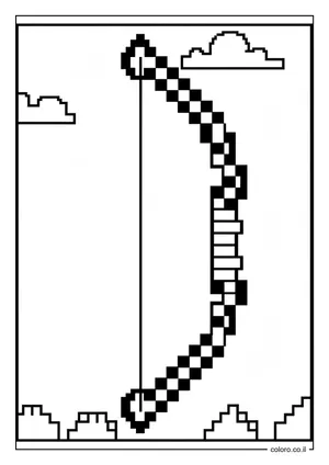 דף צביעה קשת ציידים (Pixel Hunter Bow)